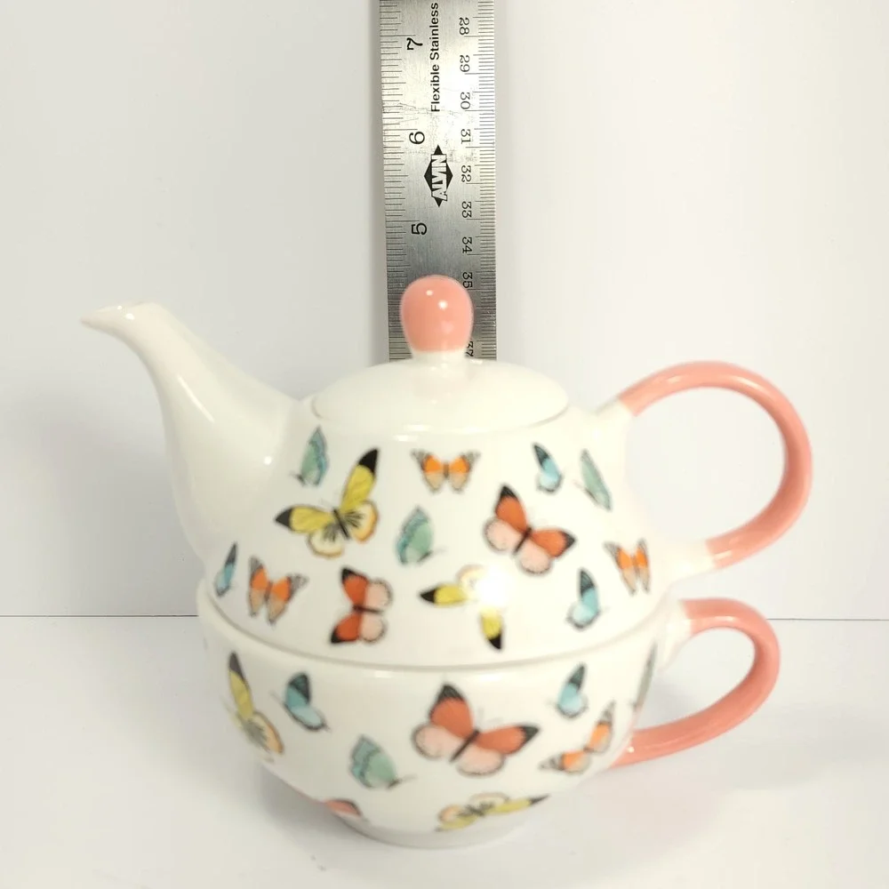 Elum‎ Designs Tea For One Set Cup and Teapot Butterflies